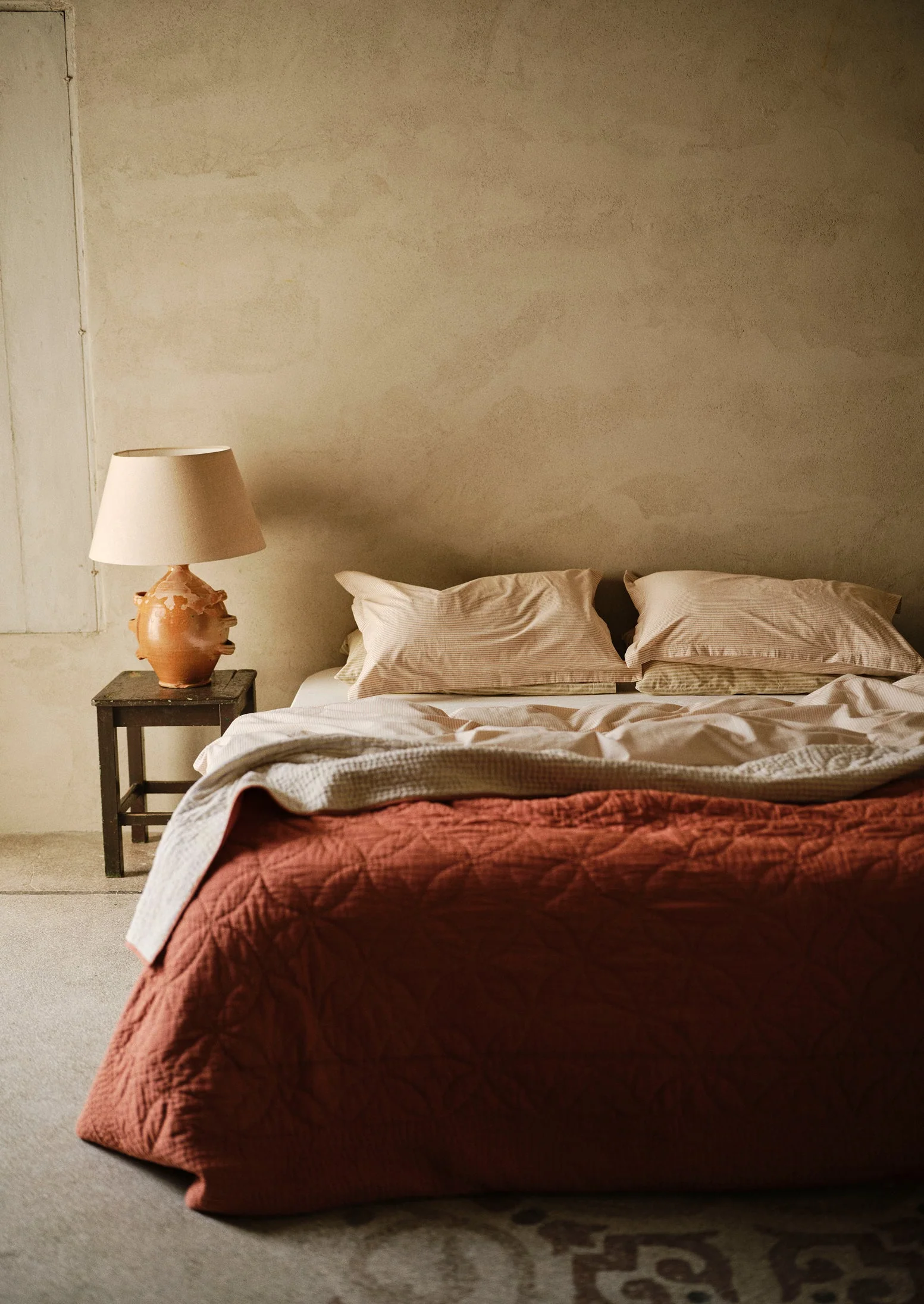 Soft Stripe Cotton Oxford Pillowcase Set | Clay/Ecru - Image 4