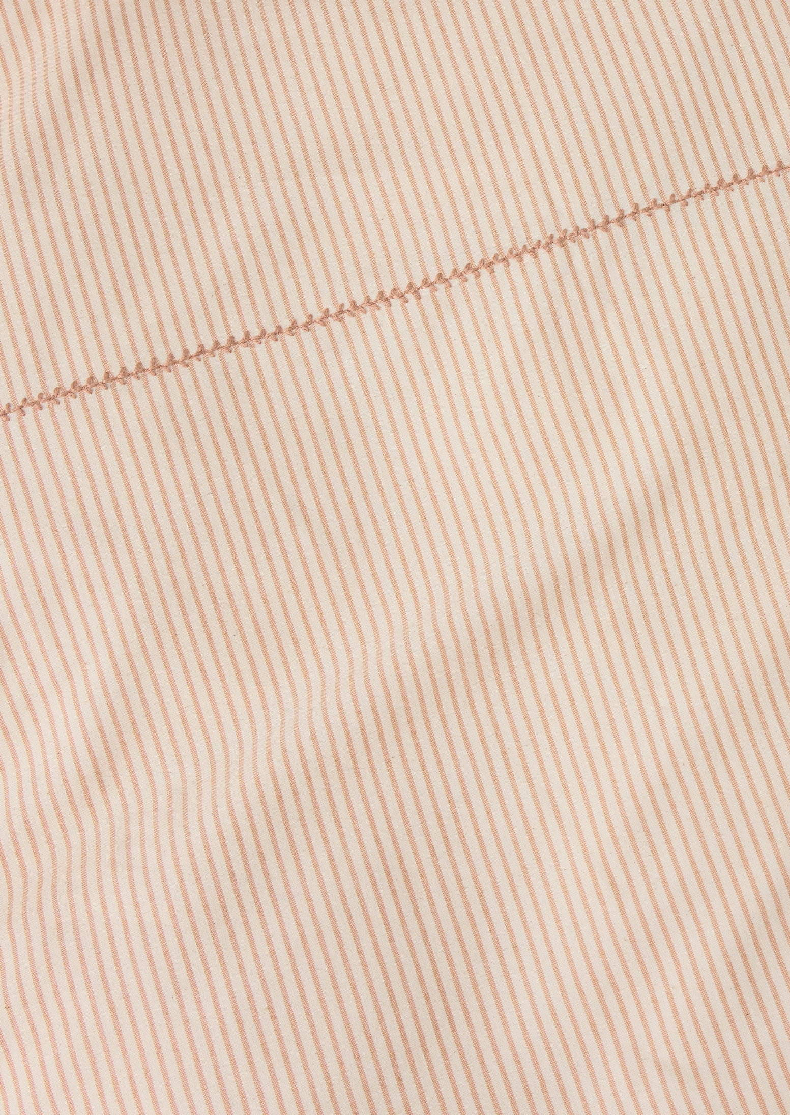 Soft Stripe Cotton Embroidered Duvet Cover | Clay/Ecru - Image 6