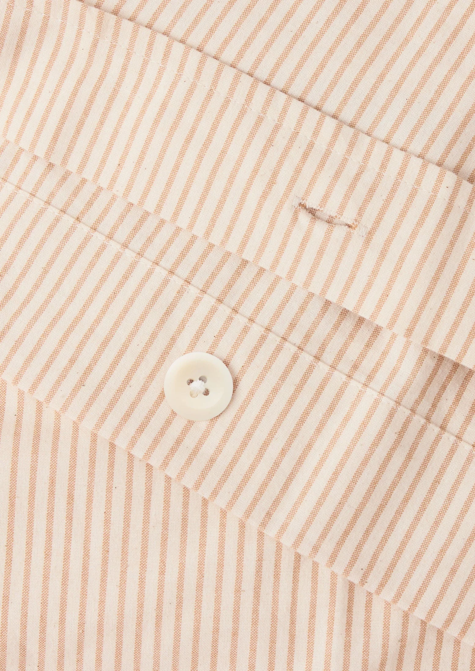 Soft Stripe Cotton Embroidered Duvet Cover | Clay/Ecru - Image 7