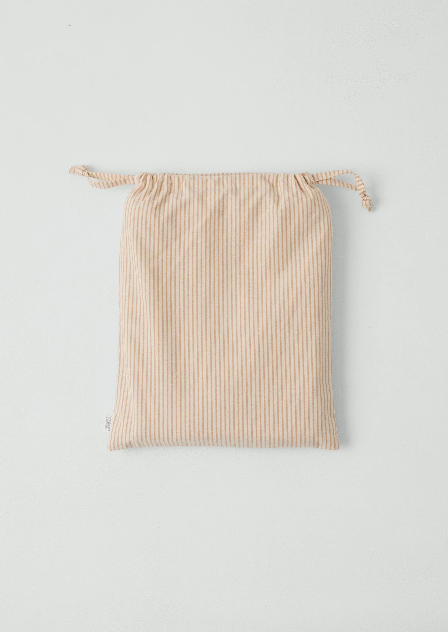 Soft Stripe Cotton Embroidered Duvet Cover | Clay/Ecru - Image 8