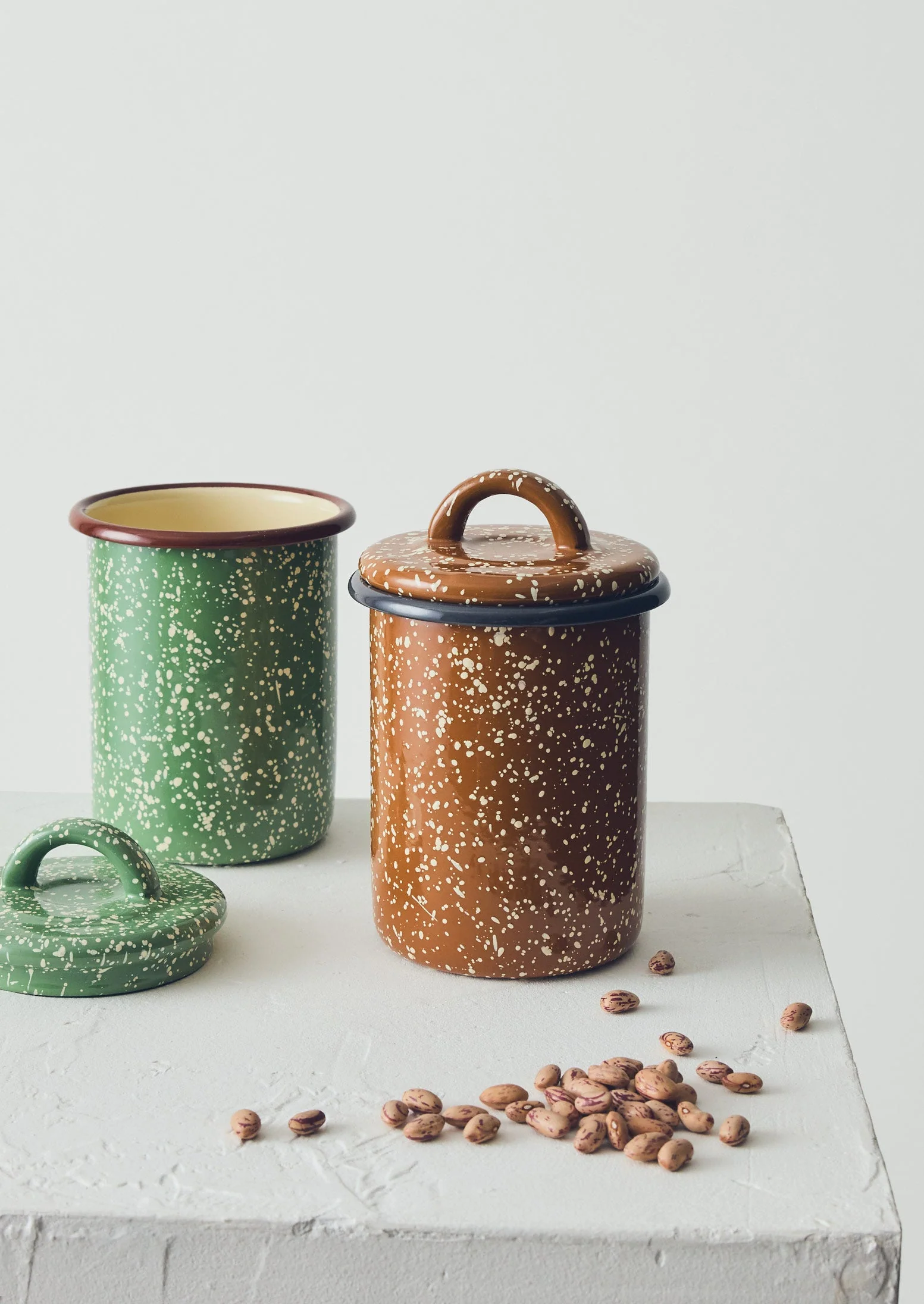 Speckle Enamel Storage Jar | Cumin/Cream - Image 2