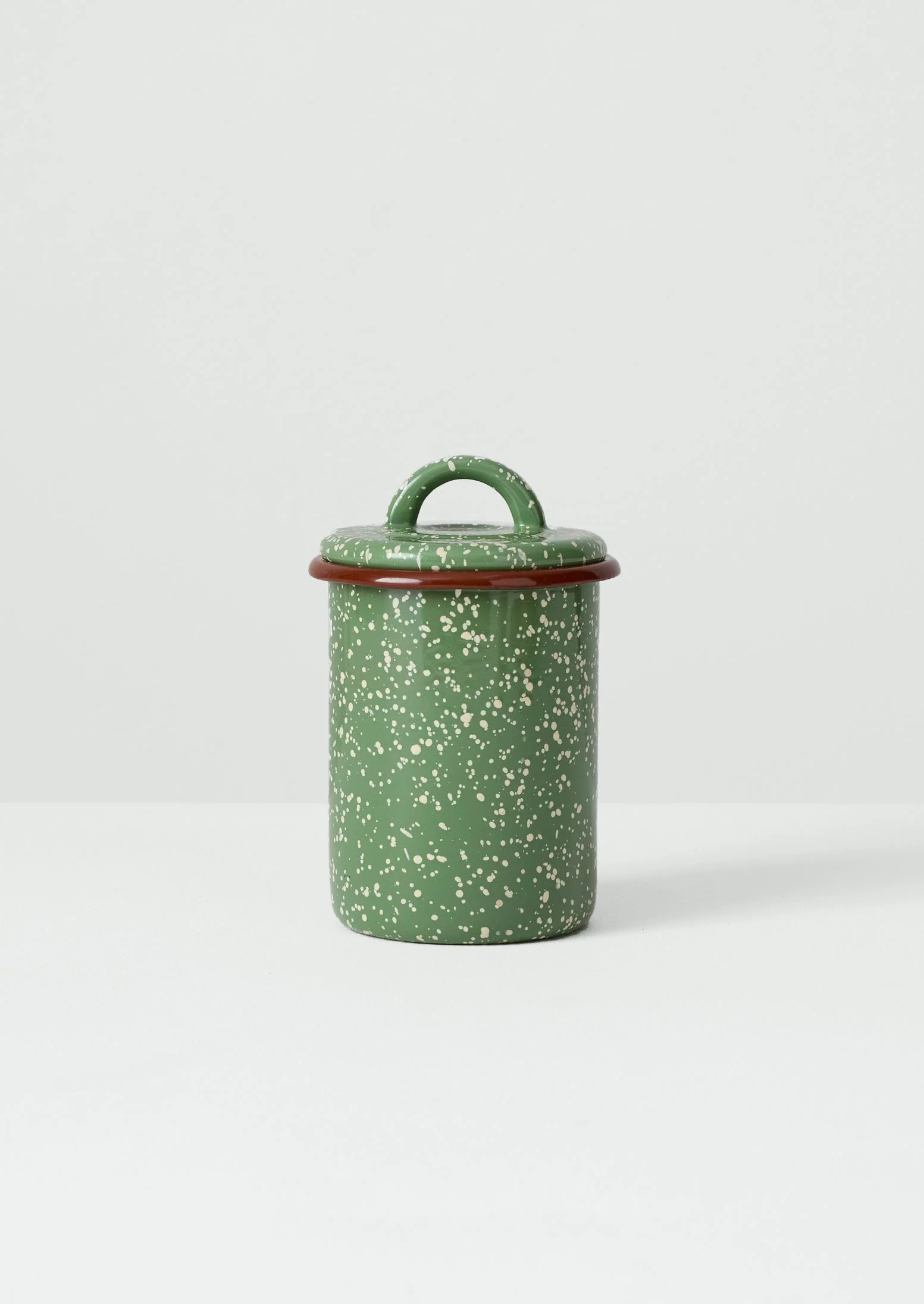 Speckle Enamel Storage Jar | Mint/Cream