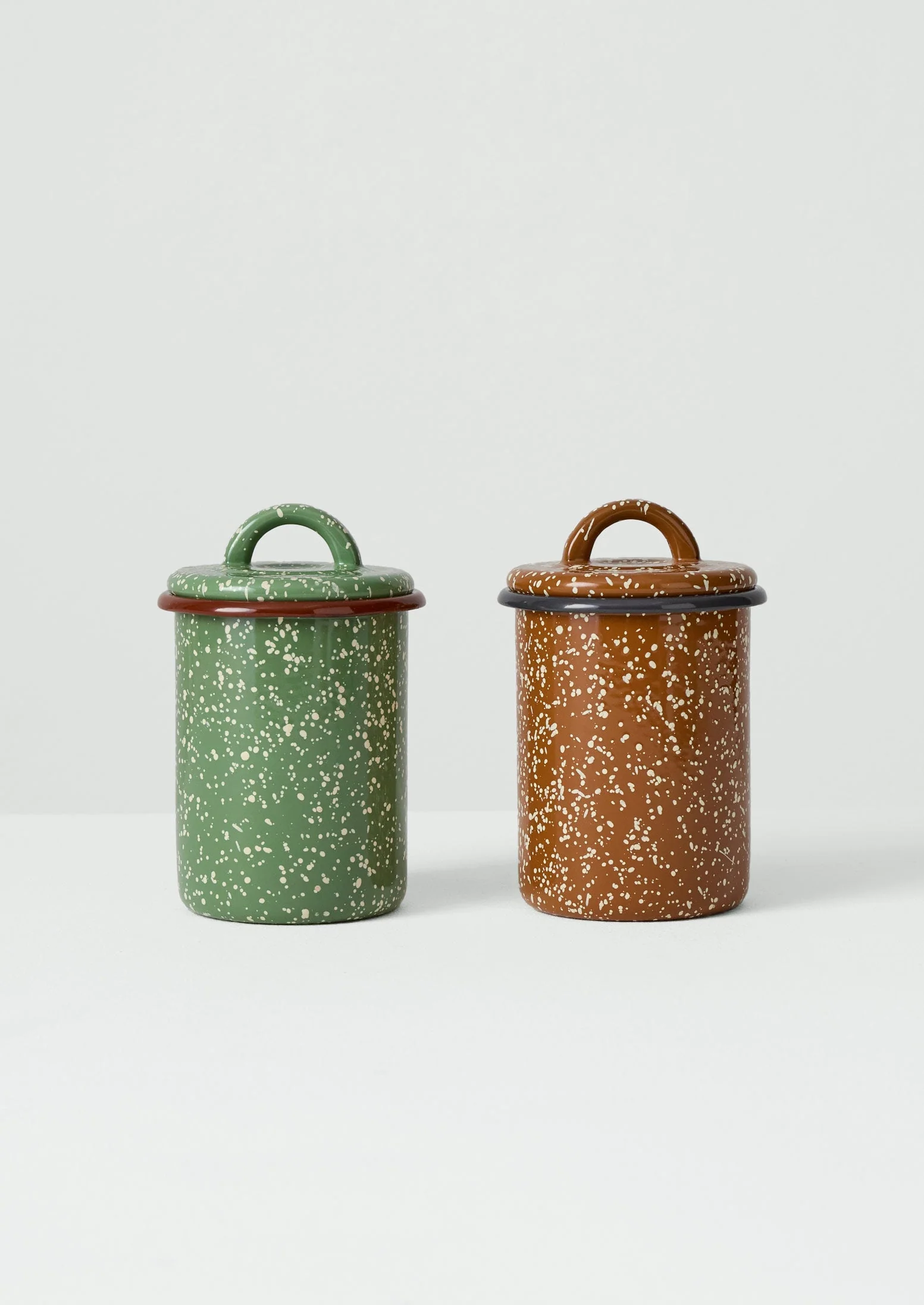 Speckle Enamel Storage Jar | Mint/Cream - Image 5
