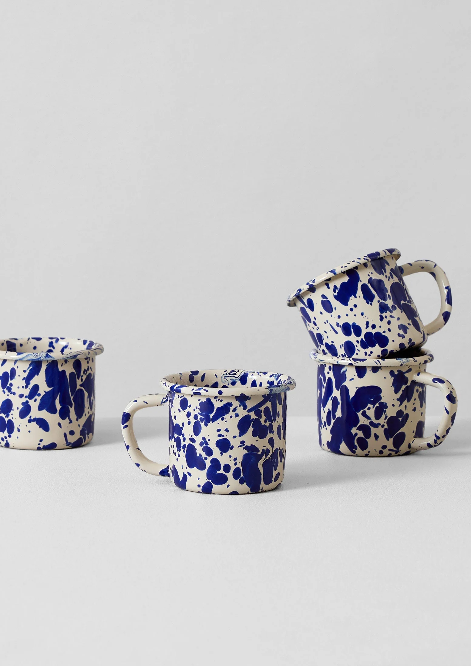 Splatter Enamel Mug | Cream/Blue - Image 2