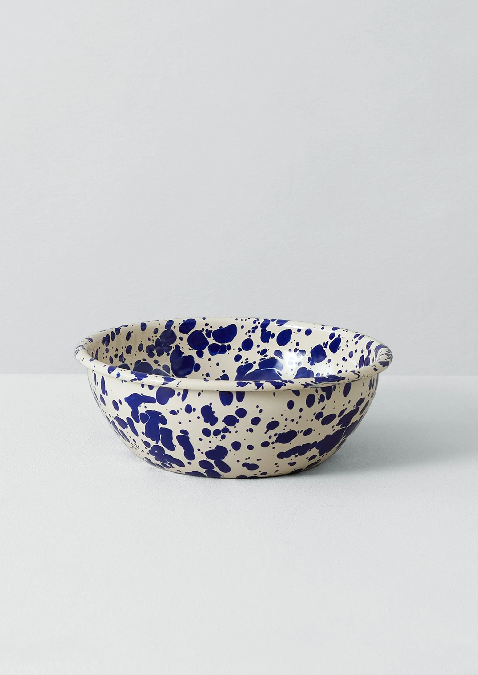 Splatter Enamel Salad Bowl | Cream/Blue
