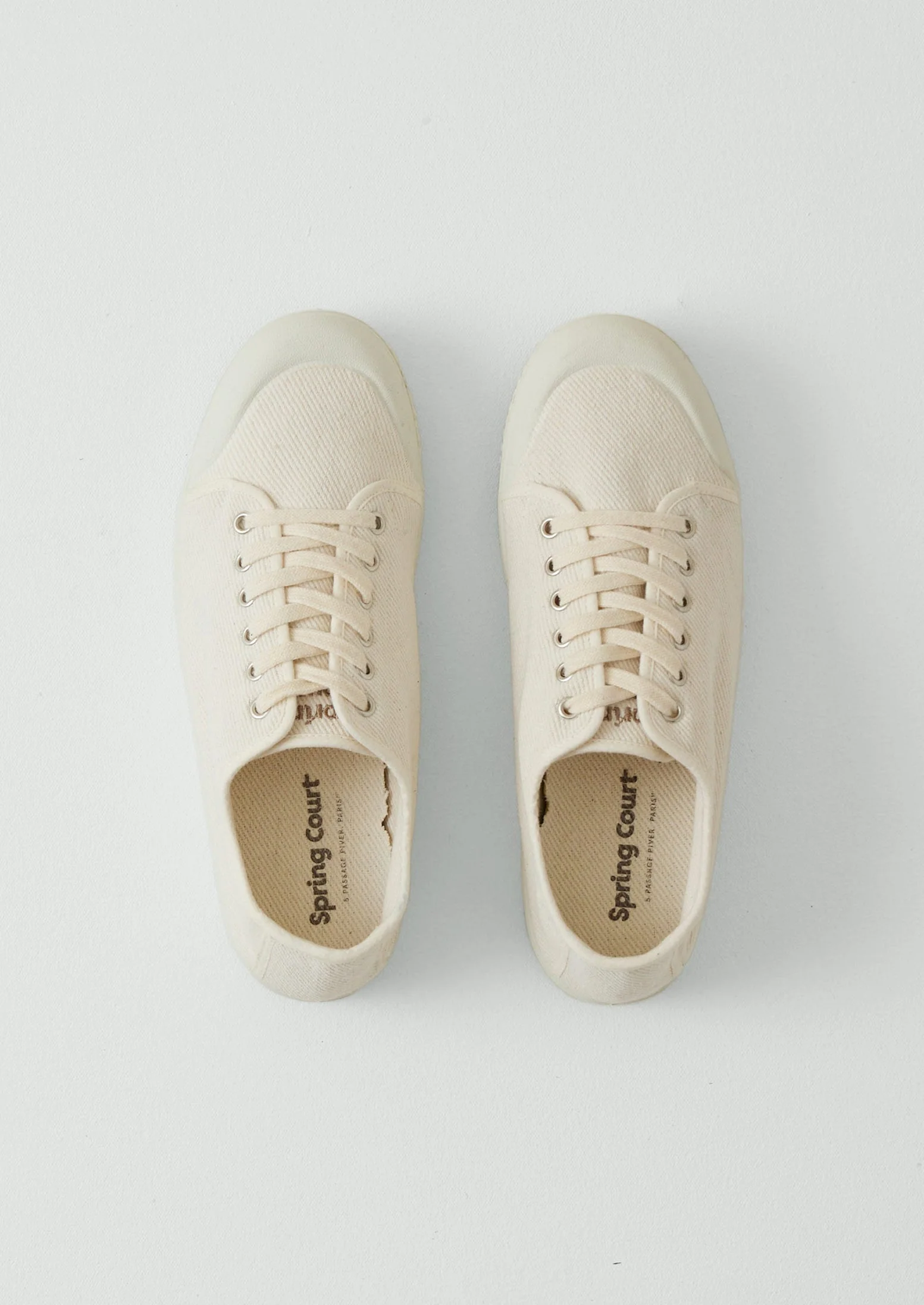 Spring Court Heavy Twill Plimsolls | Ecru - Image 3