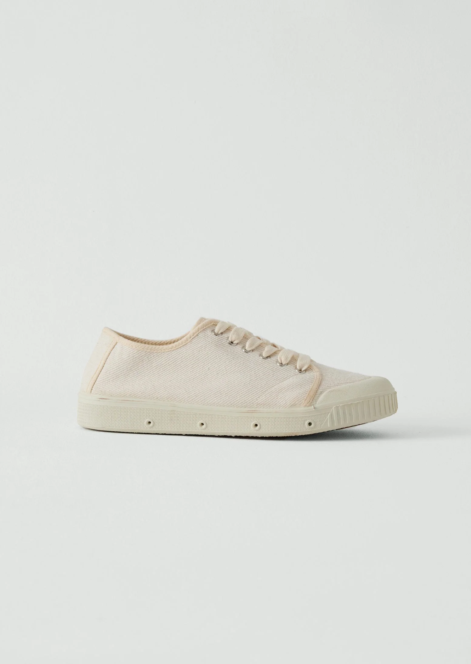 Spring Court Heavy Twill Plimsolls | Ecru - Image 4