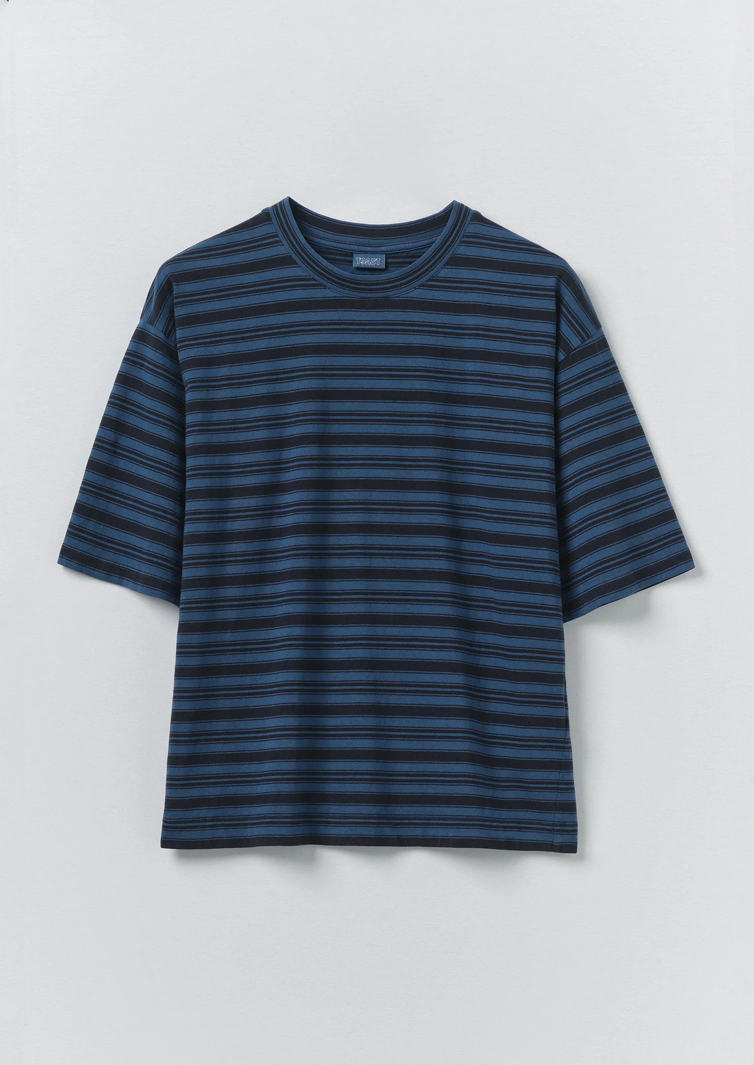 Stripe Cotton Short Sleeve Tee | Blue Graphite/Cobalt