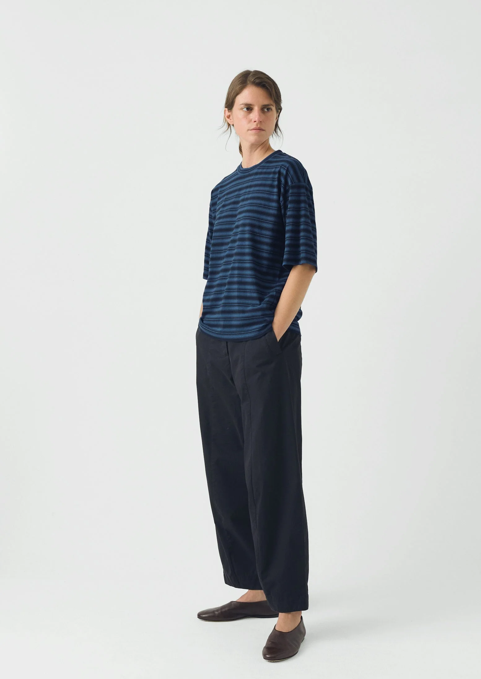 Stripe Cotton Short Sleeve Tee | Blue Graphite/Cobalt - Image 3