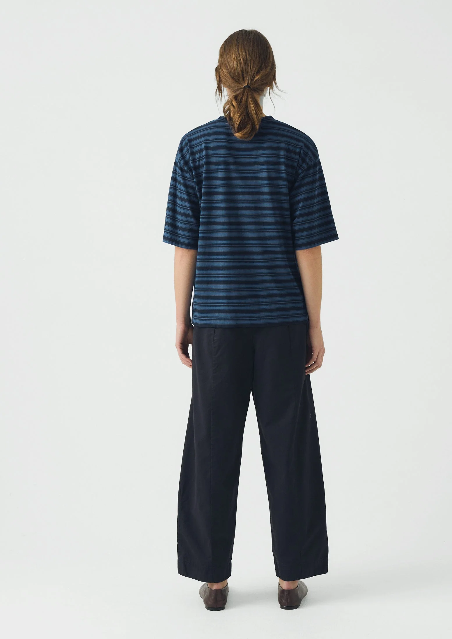 Stripe Cotton Short Sleeve Tee | Blue Graphite/Cobalt - Image 4