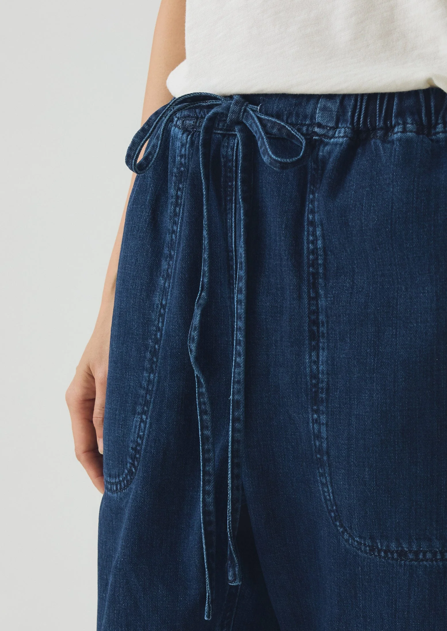 Suki Panelled Denim Pants | Indigo - Image 3