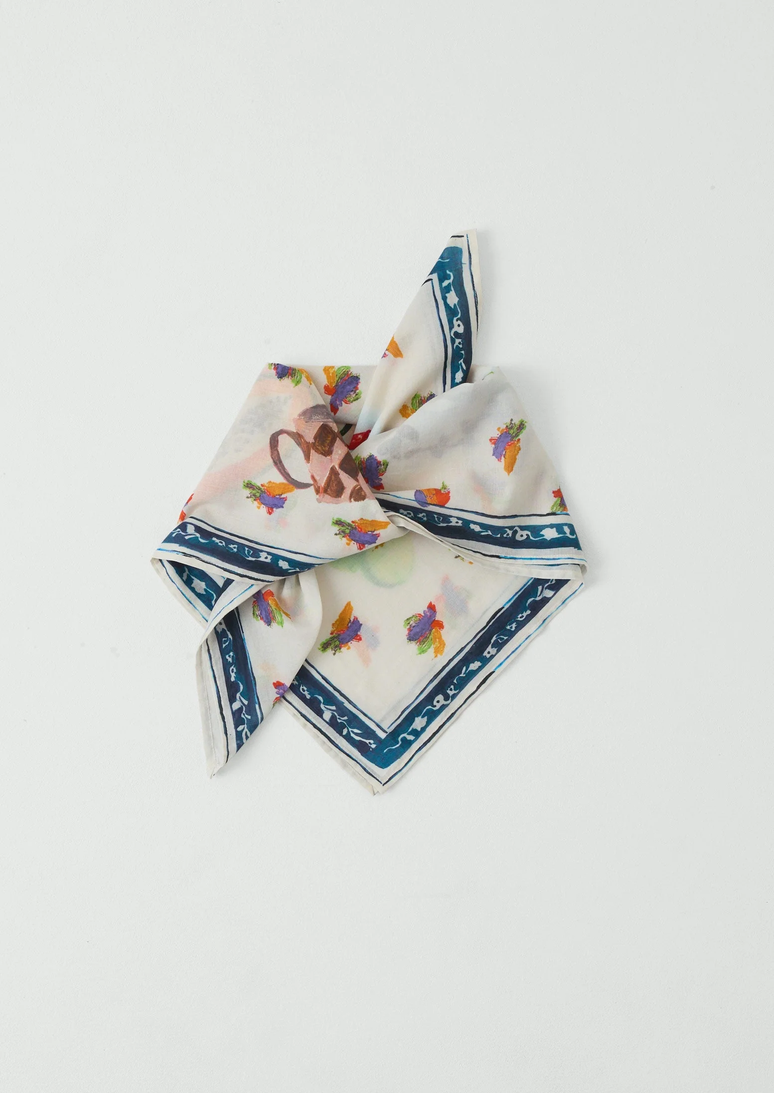 Table Setting Print Cotton Bandana | Ecru Multi - Image 2
