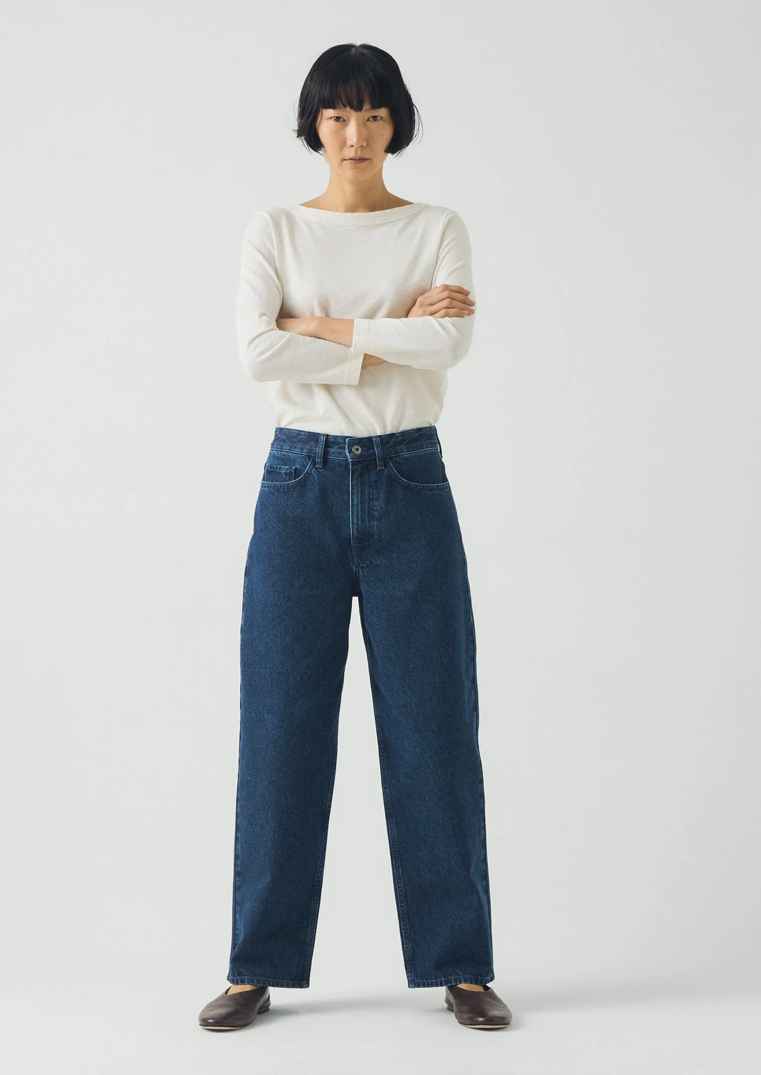 Tapered Indigo Denim Pants | Mid Blue - Image 3