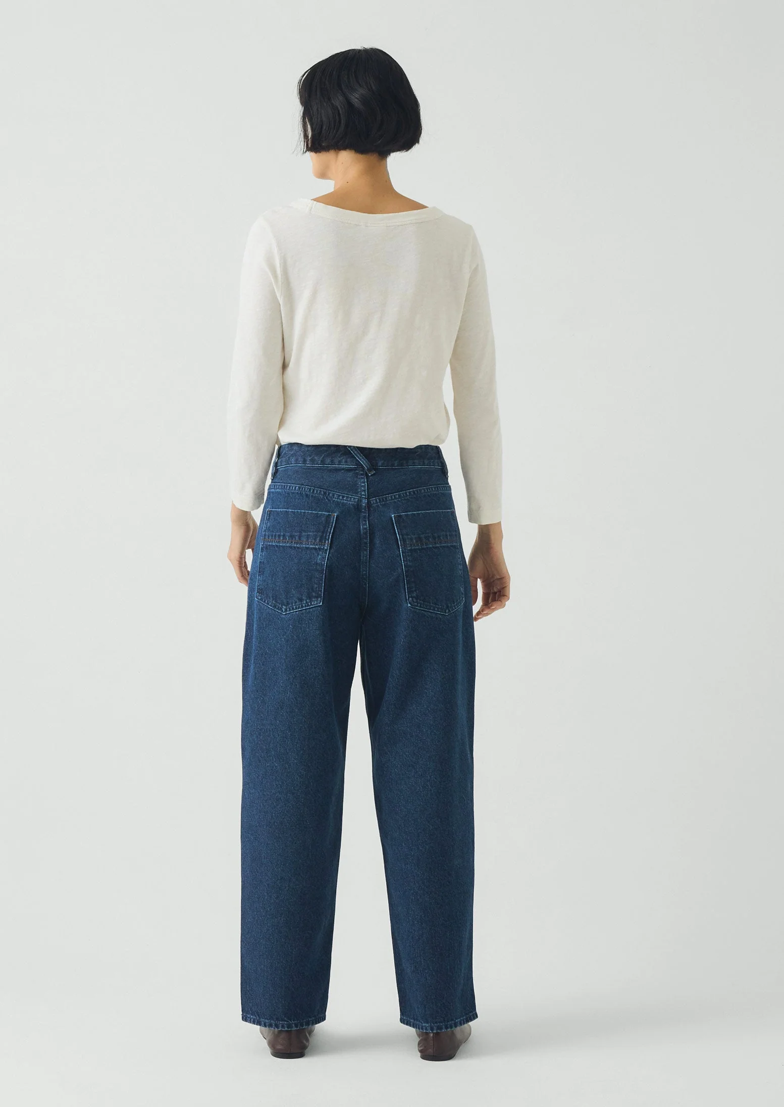 Tapered Indigo Denim Pants | Mid Blue - Image 4