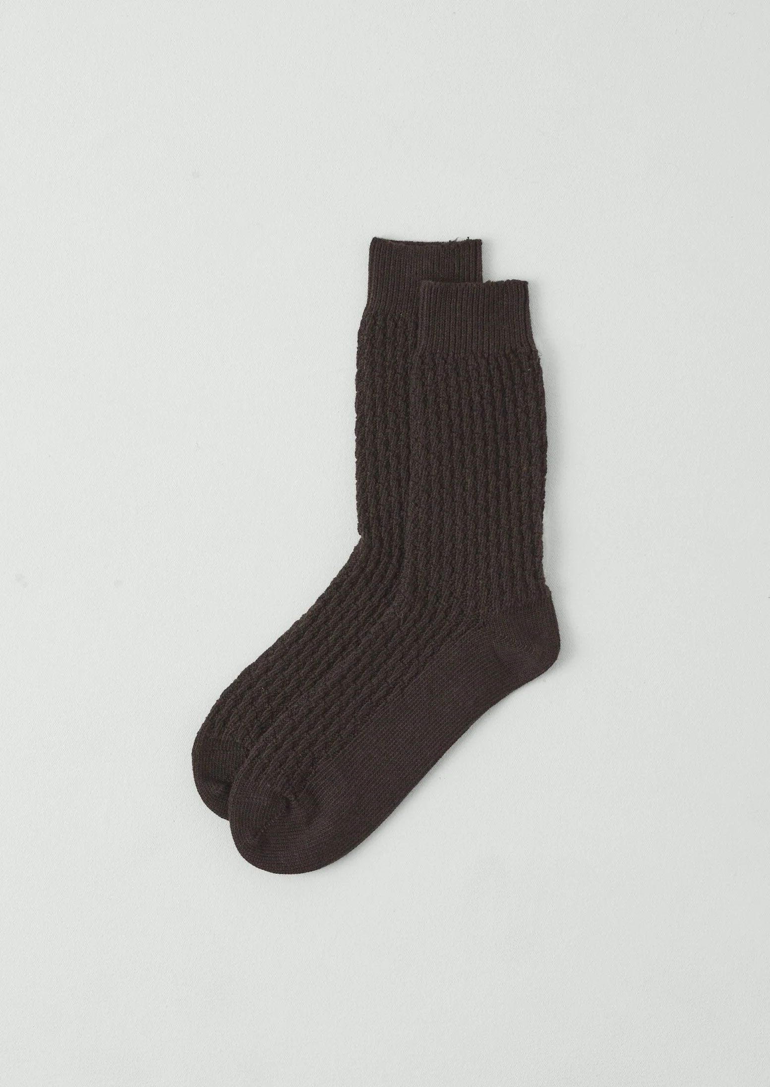 Textured Cotton Sock | Peat Melange