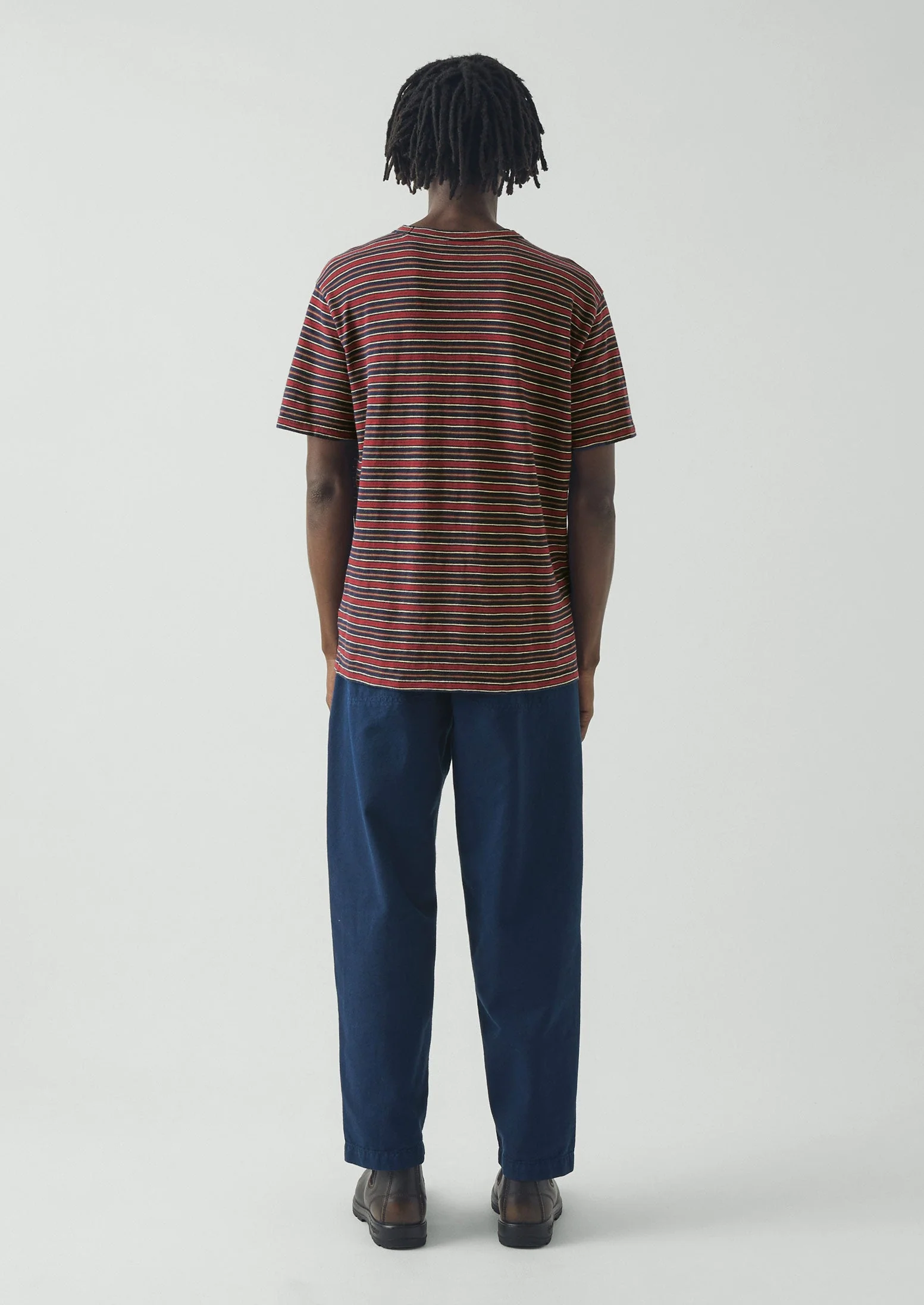 Theo Cotton Stripe Short Sleeve Tee | Provencal Blue/Multi - Image 4