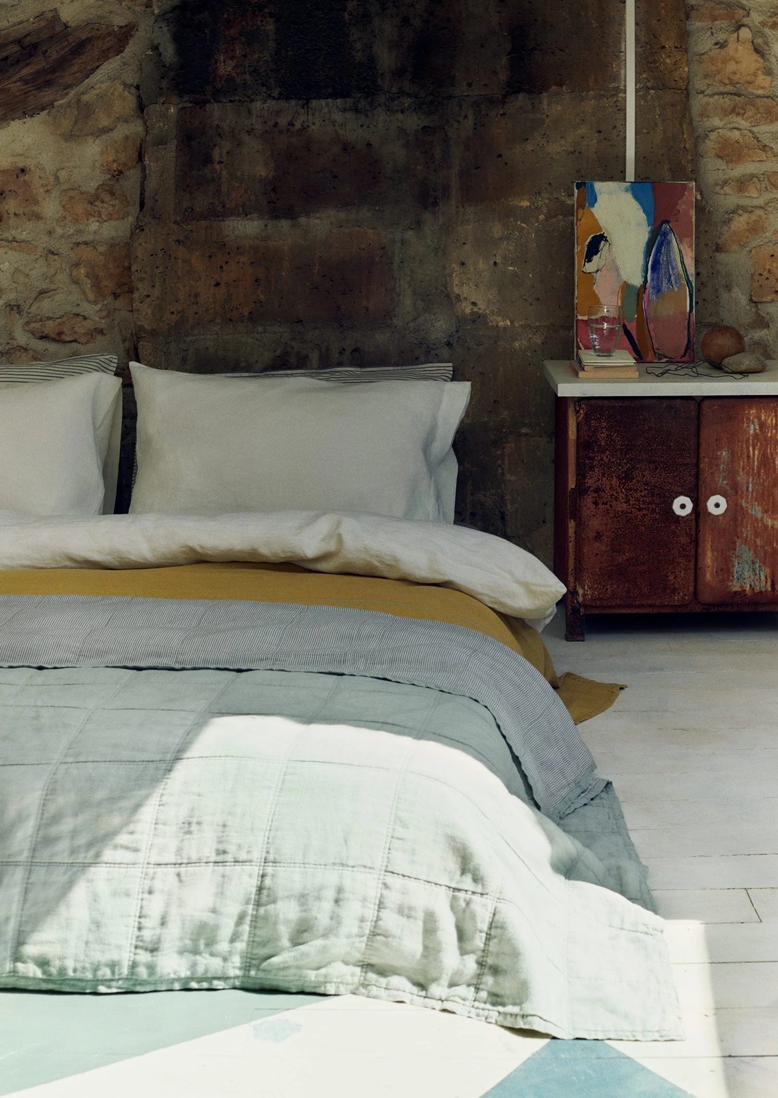Washed Linen Cotton Duvet Cover | Ecru - Image 3
