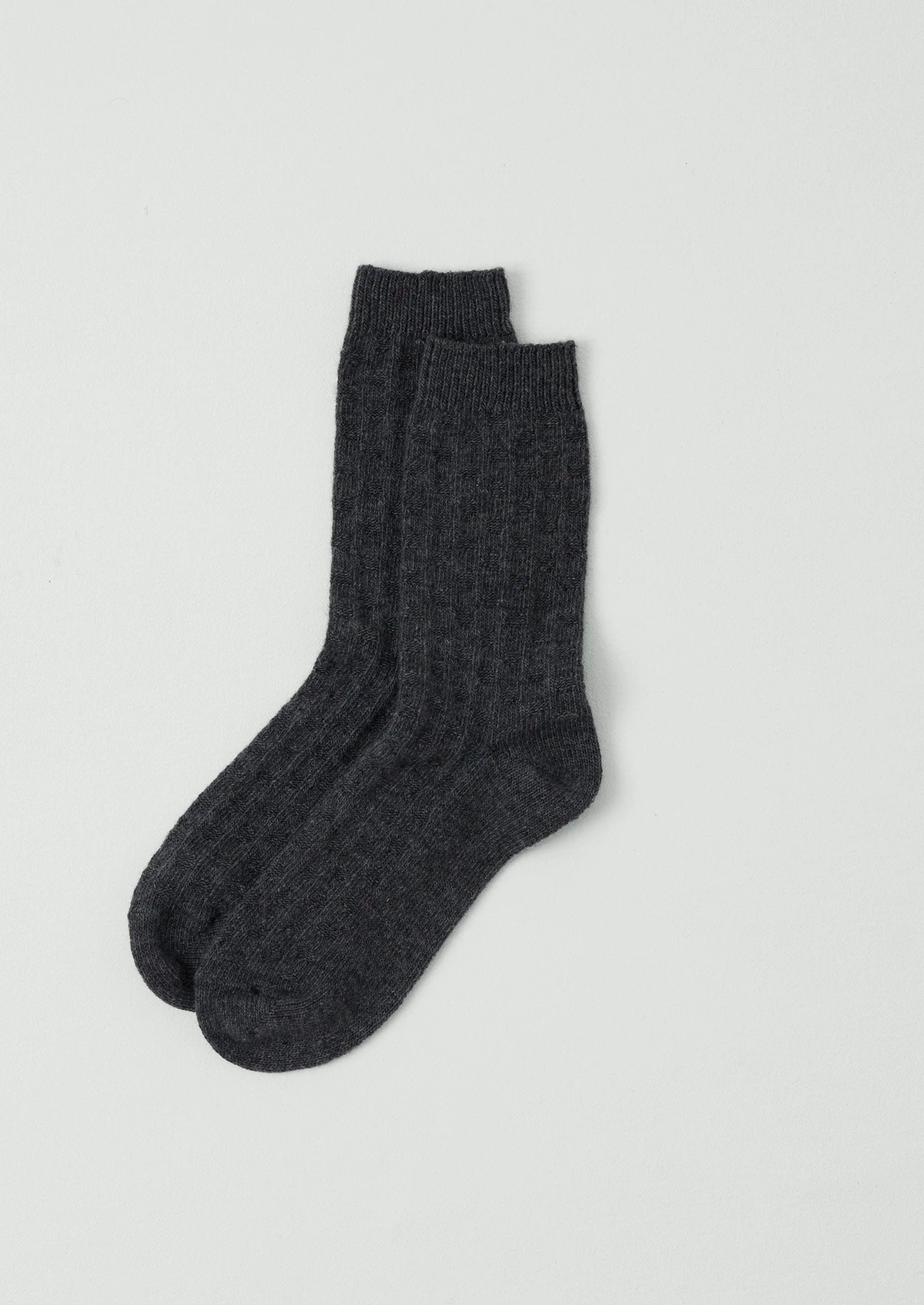 Wool Spot Socks | Grey Melange